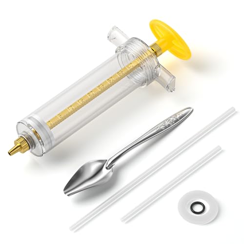 Pawfly 6 Pcs Baby Bird Feeding Syringe Set, 1.7 fl oz (50 mL) Hand Feeding Syringe for Birds, Parrot Syringe Feeder with Feeding Tubes & Spoon for Cockatiels, Parakeets & Budgies