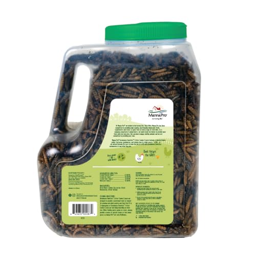 Manna Pro Critter Combo Crunch Chicken Treats, High Protein Insects, 25 oz | Farmhouse Favorites, Black Soldier Fly Larvae, Dried Mealworms & Shrimp Blend, High-Protein Treat, Encourages Foraging - size: 1.56 Pound (Pack of 1)