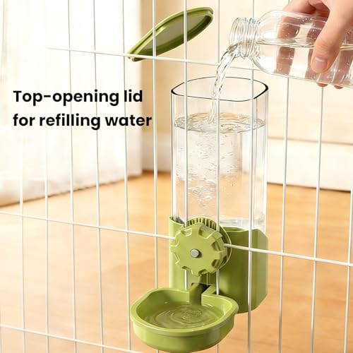 Rabbit Water Bottle for Cage Crate, 29oz No Drip Hanging Automatic Pet Water Dispenser for Small Animal Guinea Pig Bunny Chinchilla Ferret Hedgehog Puppy Cat (Green) - color: Green