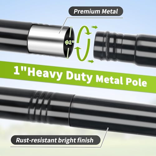 Bird House Pole, 80 Inch Bird Feeder Pole Stand with 1-Inch Dia Heavy Duty Birdhouse Pole Mount Kit for Outdoors Smart Birdhouse, Weather Station