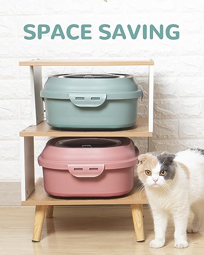 30-35Lbs Dog Food Storage Container Airtight,Collapsible Dog Food Container | Large Pet Food Storage Container with Double Airtight Seal & Magnetic Lid,Cat Food Container with Wheels,2Pcs Container,Scoop - color: Green