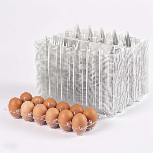 60pc 2*6 Clear Plastic Cheap Bulk Egg Cartons,12 Large Egg Carton | Cheapest 12 count Large Plastic Egg Cartons，Can Hold 2.5 oz of Eggs,Suitable For Farmers' Markets, Supermarkets, Kitchens. - size: 2x6 egg box (60 pieces)