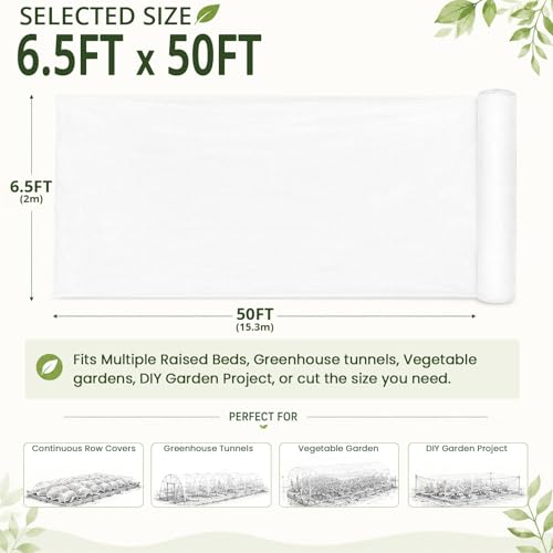 6.5x50Ft Mosquito Bug Insect Bird Fine Mesh Net Barrier Hunting Blind Garden Screen Netting for Protect Your Plant Fruits Flower | Mosquito Bug Bird Animal Pest Barrier Netting for Garden Row Cover Raised Bed Greenhouse Vegetable Fruit Flower Tree Shrub -