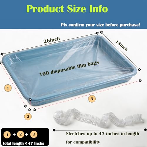100 PCS Disposable Bird Cage Liner for 18x26 In Pallets Elastic Film Intend | Clear Plastic Parakeet Pallet Liner Film for Parakeet, Cockatiels, Rabbit, Guinea Pig Finches Canaries, Universal Design