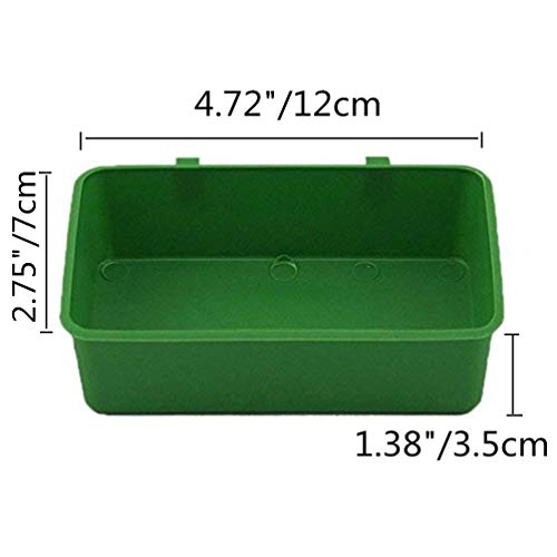 Bird Seed Food Feeding Cups Plastic Hanging Bowl for Poultry Parrot Pigeon Parakeet Budgie Cage (4.72inch) - size: 4.72x2.75x1.38 inch