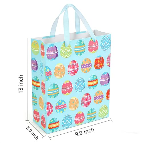STPIYFZU 13" Large Easter Gift Bags with Handles, Egg Design Reusable Paper Easter Bag for Egg Hunts Kids Party Supplies, Gift Wrapping - color: 1 PCS Egg bags
