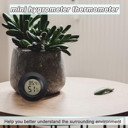 Mini Hygrometer Digital Thermometer Humidity Meter 4 Pack Hygrometer Thermometers Indoor/Outdoor Humidity Monitor Reptile Thermometer for Greenhouse Garden Cellar Fahrenheit(℉)/ Celsius(℃)