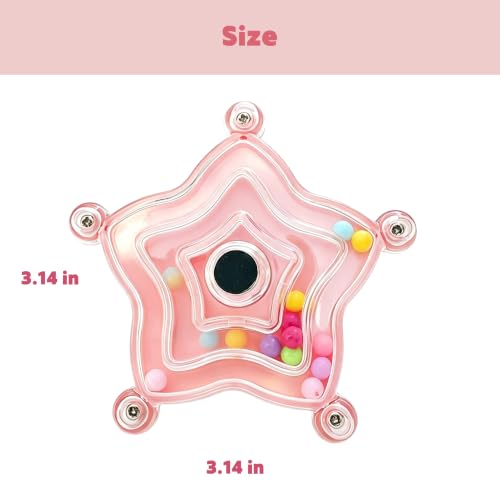 Pink Star Spinner Bird-Toys Bird Cage Toys for Enrichment | Parrot-Parakeet Budgie Cockatiel Conure Macaw Chicken Parrot Enrichment | Cage Accessories | Small Animal | Chewing Toy - color: Pink Star