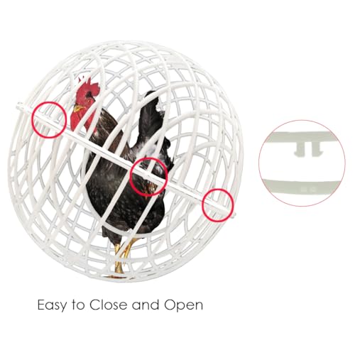 15.7" Ball-Shaped Movable Chicken Coop,Pigeon Rabbit Duck Safe Walking Net,Preventing Trampled by Horse,Predation by Eagles,Wolves,Dog Bites.Pet Removable Prevent Harassment Safety Hutch - color: WHITE