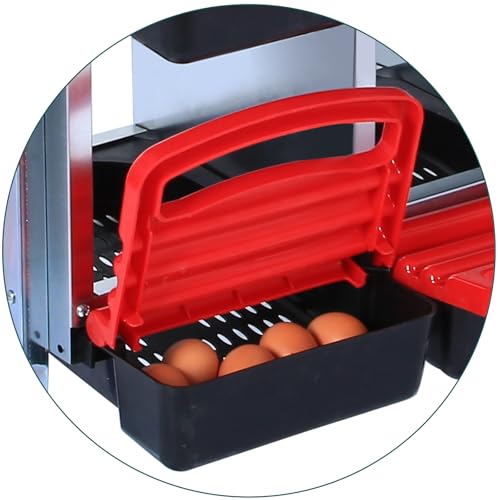 Chicken Nesting Boxes, Heavy-Duty 8-Compartment Metal Chicken Nesting Box – Removable Tray, Ventilation Holes, Easy Egg Collection, Rustproof Galvanized Steel - Red - 6 - Slot - A - color: Red, size: 6 - Slot - A