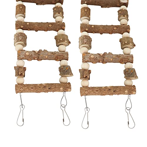 Natural Pepper Wood Hanging Pet Chewing Bridge, Rat Hamster Climbing Accessories, Suitable for Bird Parrot Rat Squirrel Sugar Gliders - size: 25.6 × 3.9 Inch