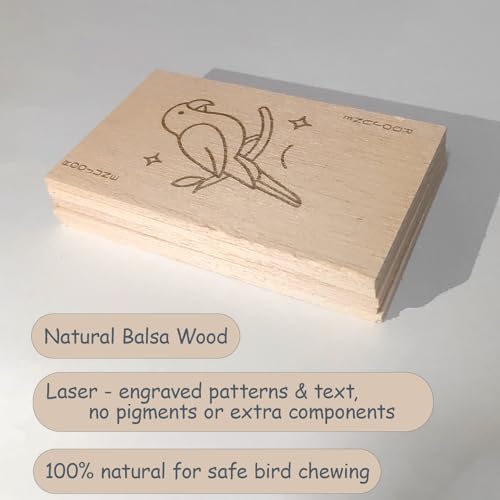 Bird Toys Chew Toys 100% Natural - 20 Pack Balsa Wood Chips, The Softest Wood in The World - Bird Cage Accessories for Small Medium Birds Parakeets Parrots Conures Cockatiels Finches Lovebirds - style: 20 Slices