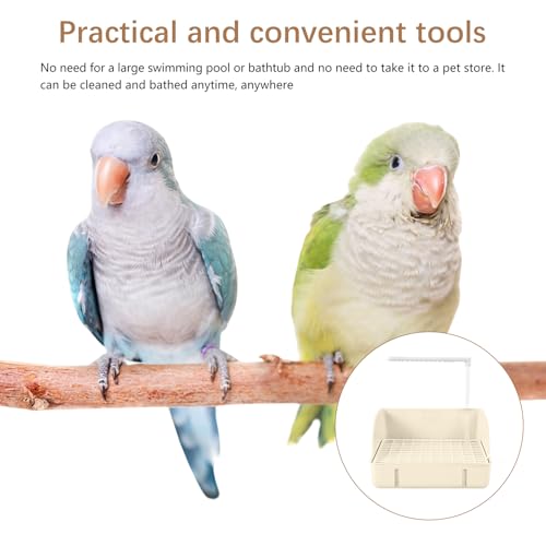 Automatic Parakeet Bird Bath with Pump,Large Bird Shower Fountain(White) | Bird Shower Fountain Indoor,Bathtub with Running Water,for Birds African Grey Amazon Conure Parakeet Cockatiel - color: White