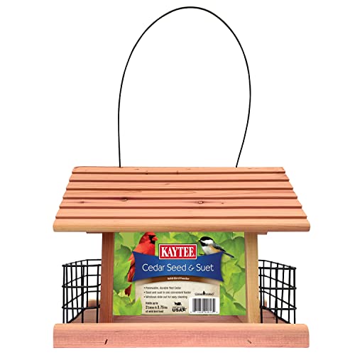 Kaytee Cedar Seed and Suet Feeder - size: Pack of 1