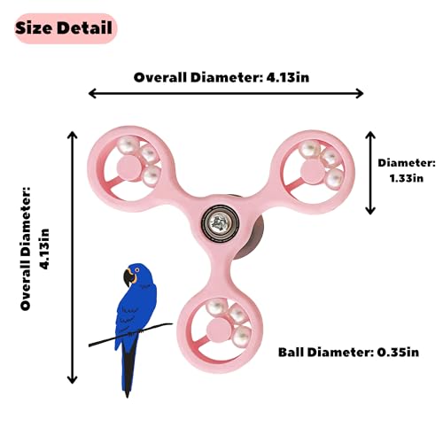 Spinning Bird-Toys Bird Cage Toys & Bird Perch Parrot-Parakeet Budgie Cockatiel Conure Macaw Chicken Parrot Enrichment Cage Accessories Small Animal Chewing Toy (Pink Spinner) - color: Pink Spinner