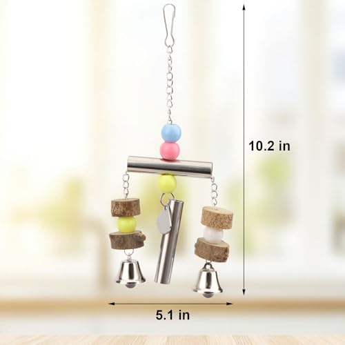 Hypeety Stainless Steel Bird Bells Parrot Hanging Bell Toy for Bird Parrot Macaw African Greys Amazon Cockatoo Parakeet Cockatiels Birds Cage Accessories (Silver) - color: Silver
