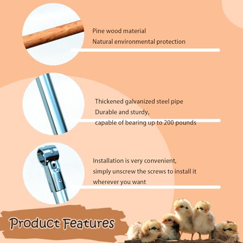 Chicken Perch Roosting Bars for Chickens in Coop, Can Be Mounted on Wall or Chicken Cage, Adjustable Height & Spacing 4-Tier, Large Chicken Roost for Backyard Poultry (Upgraded Version)