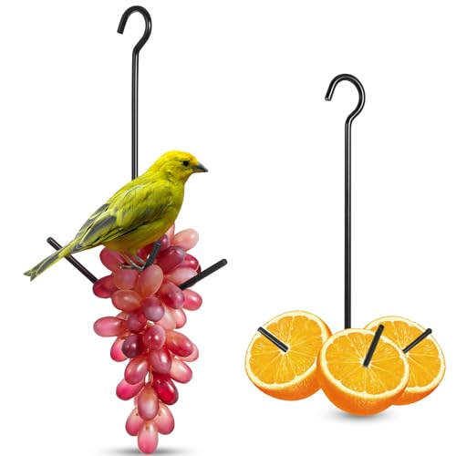 Zonon 2 Pcs Oriole Feeders for Outdoors Hanging Orange Jelly Fruit Holder for Birds with Hook Black for Outdoors Garden Patio (3 Prongs) - color: 3 Prongs