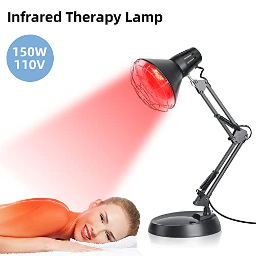 Red Light Heating Lamp with Base, Heat Lamp Device with 150W Bulb | Adjustable Red Heating Lamp Set, Multi-area Gentle Warm Light for Daily Cosmetic Use