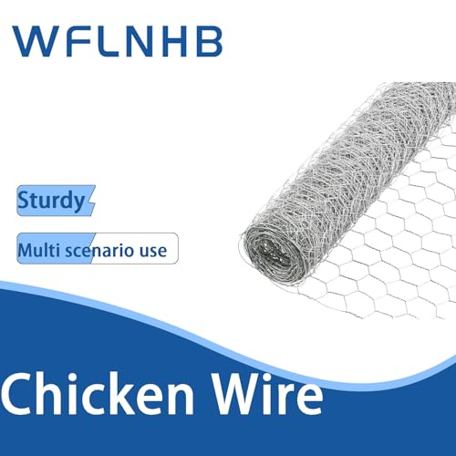 WFLNHB Hexagonal Chicken Wire Poultry Netting Galvanized Mesh Garden Fence Barrier Fence Mesh Roll 2Feet x 150Feet - size: 2FTx150FT
