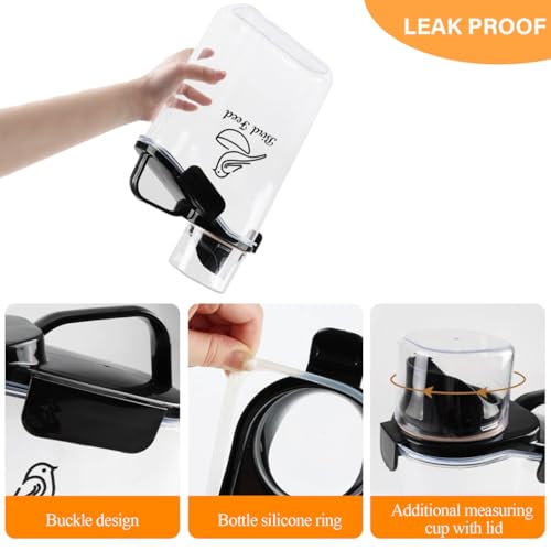Bird Seed Storage Container Portable-3 Qt/2.8 L Clear Plastic Airtight Wild bird Seed Dispenser food with Measuring Cup|BPA Free-White - color: White
