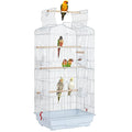 Topeakmart Open Top Medium Parrot Flight Bird Cage for 2 Parakeets, White - color: White