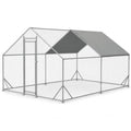 Large Metal Chicken Coop Run with Removable PE Cover, Walk-in Galvanized Steel Poultry Enclosure with PVC-Coated Wire Mesh and Lockable Door for Chickens, Ducks and Rabbits (10'Lx13' W x6.56'H) - size: 10'Lx13' W x6.56'H