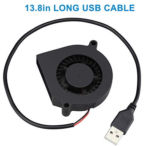GDSTIME 60mm x 15mm USB Blower Fan w/ 3 Speeds Control 5V DC Brushless Fans | Adjustable, 6015, Small Turbo Blowers, for Helmets, Costumes, Mini PC Cooling Ventilaiton - size: 60mm x 15mm