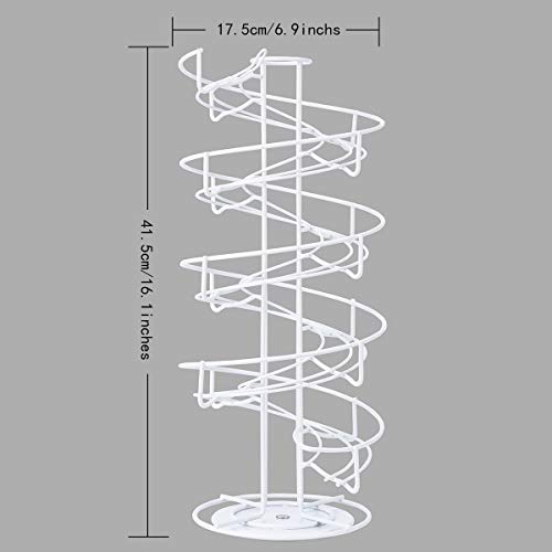 Toplife Spiral Design Metal Egg Skelter Dispenser Rack, Storage Display Rack, White - color: White