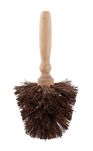 REDECKER Palmyra Fiber Flowerpot Brush with Oiled Beechwood Handle, 9-7/8-Inches - Flower Pot Bristle Brush - Garden Pot Cleaning Brush - Garden Pot Brush