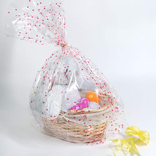 MEIEM Wicker Gift Baskets Empty Oval Willow Woven Picnic Cheap Easter Candy Storage Wine Basket with Handle Egg Gathering Wedding Basket (Natural) - color: Natural, size: Small