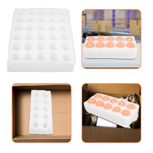 PRETYZOOM Egg Storage Holder Foam Pad Carton Organizer Shockproof Tray for Bulk Egg Packaging Refrigerator Storage 9.84 X 4.33 X 2.12 inch - size: 25.00X11.00X5.40CM