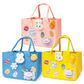 PARSUP 3PCS Easter Egg Hunt Bags Happy Easter Bunny Gift Bags with Handles, Easter Treat Bags, Felt Easter Bags for Gifts Wrapping, Egg Hunt Game, Easter Party Supplies, 12" x7.8" x6.8"