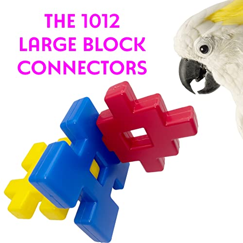by M&M 1012 Pk3 Large Block Connectors - Brightly Colored Connecting Large Smooth Plastic Bird Foot Toys, Interesting Chunky Shapes, Versatile in Uses, Assorted Shapes and Colors