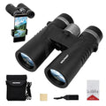 WOLFHUNT 12x42 10x42 Optics Binoculars, IPX7 High Power Bino, BAK-4 Prism FMC Lens, Waterproof, Nitrogen-Filled Fogproof Binoculars for Bird Watching, Hunting, Travel (Black, 12x) - color: Black, size: 12x