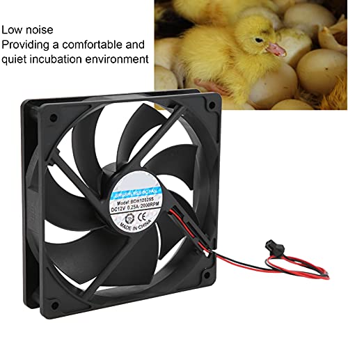 12V Incubator Cooling Fan 120mm Dual Ball Bearing Exhaust Fan, IP67 High Airflow Quiet Ventilation Fan for Hatcheries, Poultry Farms, Greenhouse, RV Fridge, Electronics Cabinet - color: lower fans