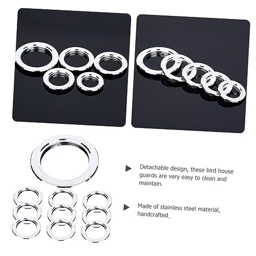 BESPORTBLE Bird House Predator Guards - 10Pcs Stainless Steel Birdhouse Hole Guards - Protects The Entry Hole, 2.5inch Inner Diameter