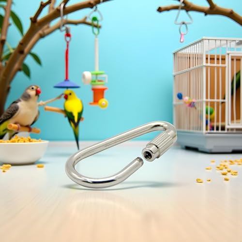 10-Pack Parrot Toy Hook Stainless Steel Parts Heavy Duty Metal Hooks Suitable for Most Bird Or Small Animal Hanging Toys Parrot Bird Toy Hooks Metal Stainless Steel Parts DIY Bulk