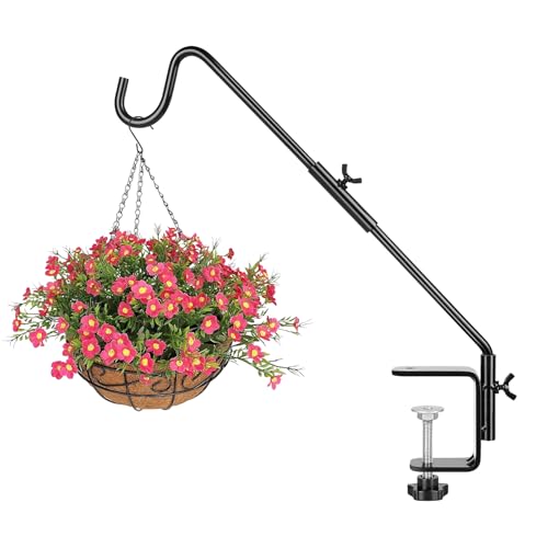 Deck Hook, 16 Inch Bird Feeder Hanger for Hummingbird Feeders, Black | Heavy Duty, Metal Hanger for Planters, Lanterns, Wind Chimes, Holiday Decorations, 360° Rotatable Arm, Gifts for Women Men - size: 16inch