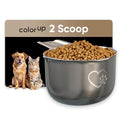Color Up 2 Scoop (2 Cup / 480 ml) Stainless Steel Pet Food Measuring Scoop for Dogs, Cats, Rabbits & Birds – Dual Pour Spouts, Ergonomic Handle, Dishwasher Safe - size: 2 Scoop (2 Cup)