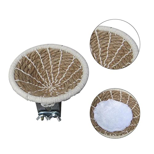 Hand Woven Hemp Rope Bird Nest Bed Cage Bed for Dove Parrot Canary Little Parrot Warm Bird Breeding Cabin Nest(Hemp Rope L)