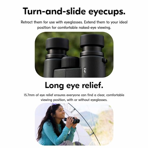 PROSTAFF P7 10x42 (16773) Black Binoculars Bundle with Lens Pen and Cleaning Cloth, Compact Binoculars for Adults for Hunting, Bird Watching, and Hiking Essentials, Zoom - style: P7 10x42