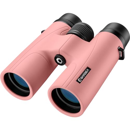 Barska Crush 10x42 Binoculars – Lightweight, Compact & Shockproof Design in Bright Colors for Hiking, Travel, Concerts, Sports, Great Gift Idea – Case & Strap Included - color: Blush Pink