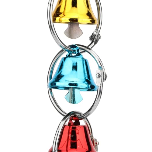 Hypeety Colorful Bird Bell Toys Parakeet Cage Hanging Chew Bells for Parrot | Bright colorful bells, chewable, safe materials, fits most cages, easy to hang, reduces boredom, for small parakeets, 6 bells - color: Hanging Bell C