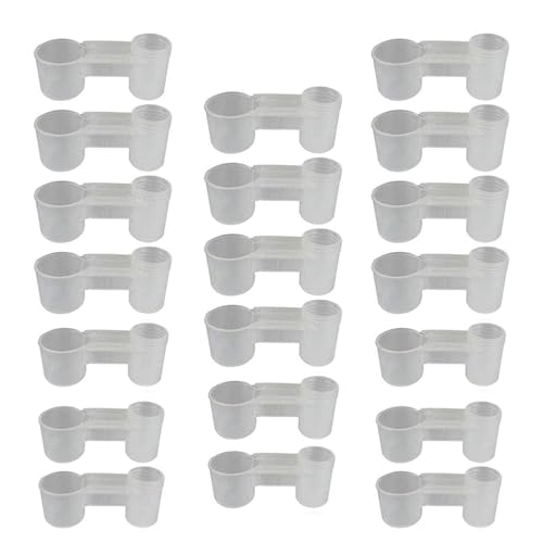 kathson 20 Pcs Bird Drinker Feeder Plastic Soda Pop Water Bottle Cup Ideal for Chicken Pigeons Birds Feeder Trough Animal Feeding Accessories - color: White