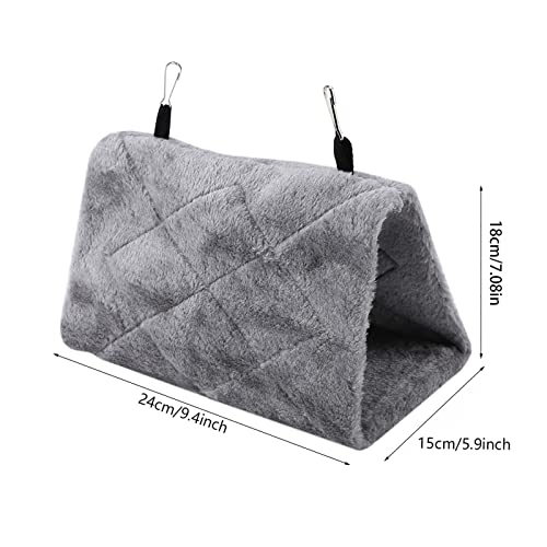 Warm Bird Nest House, Bed for Cage Accessories, Parakeet Toy Hammock | Plush Parrot Hanging Hut Tent for Conure Cockatiel Lovebird Cockatoo (M, 9.4*5.9*7.08in)