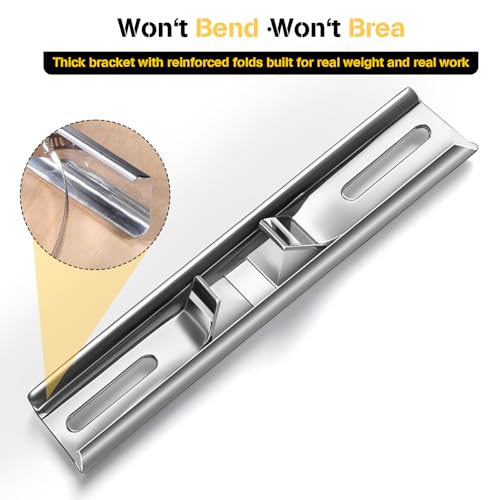 Pole Mounting Kits, Stainless Steel 7.9 x 1.9 Inch Pole Mount Bracket Sign with Adjustable 2-8 Inch Clamps for Solar Light, Outdoor Waterproof Junction Box, Electrical Boxes