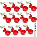 12 Pack Automatic Chicken Waterer Cups with 1/2" PVC Tee Fittings Chicken Water Cups, Chicken Water Feeder, for Chicks, Duck, Goose, Turkey. Poultry Waterer Feeder Kit - size: 12