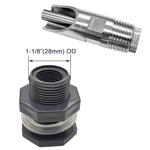 2 Sets Pig Waterer Nipples Automatic Pig Waterer System for Barrel | SS Pig Waterer Nipples And Plastics Water Tank Connectors And Hole Openers For Sows Piglet,Automatic Water Control System