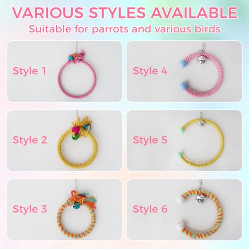 Colorful Circular Bird Swing,Bird Rope Chewing Toys Parrot Cage Bite Toys (Small Half-Round Yellow) - color: Small Half-Round Yellow
